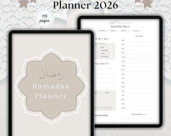 Digital Ramadan Planner 2026 – Islamic Guided Journal with Daily Salah & Quran Tracker (Digital Download)