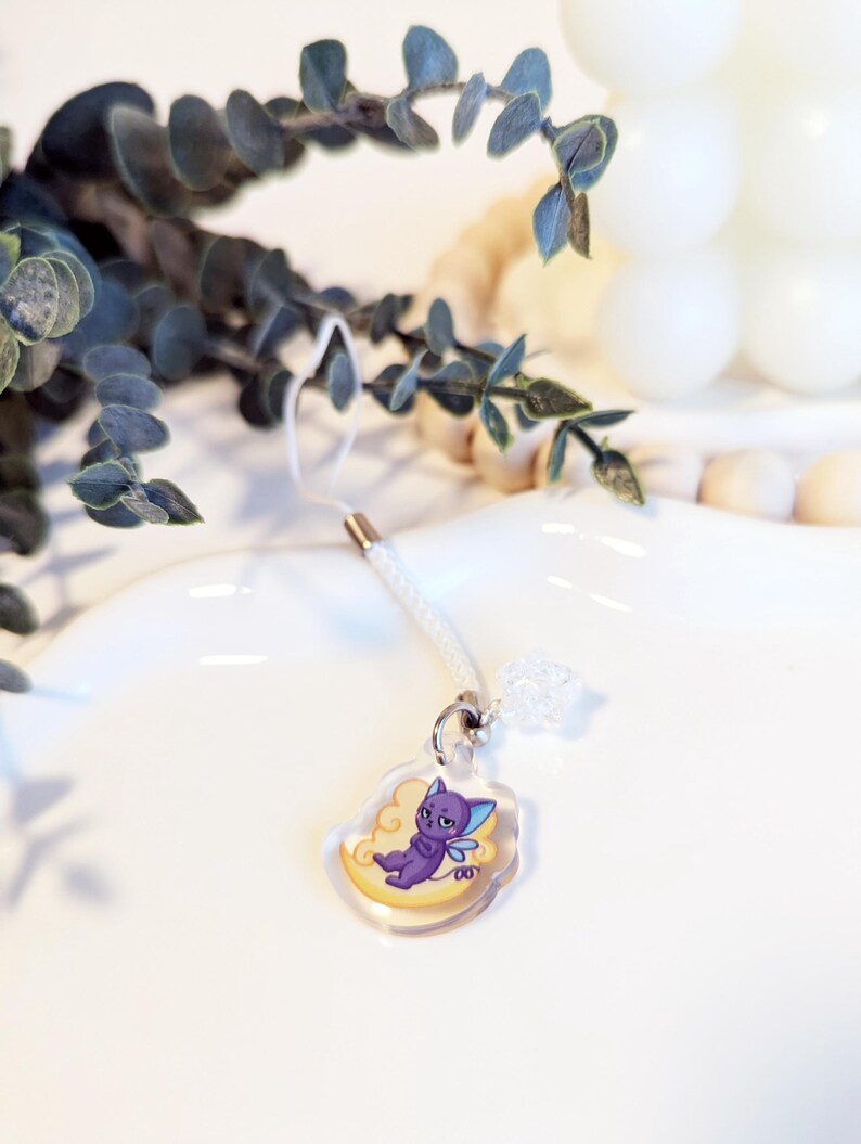 Cardcaptor Sakura Magical Kero Spinel Cloud Acrylic Phone Charm, Kero, Spinel, Magical Girl Anime Charm, Shojo Magical Charm