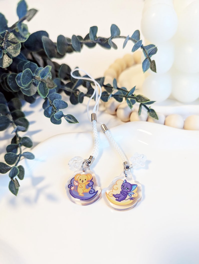 Cardcaptor Sakura Magical Kero Spinel Cloud Acrylic Phone Charm, Kero, Spinel, Magical Girl Anime Charm, Shojo Magical Charm