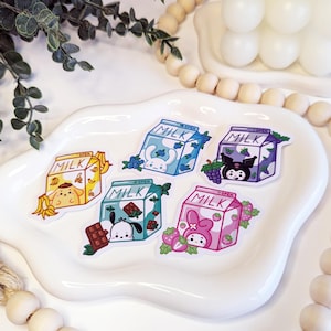 Cute Sanrio Milk Carton Sticker, Pompompurin Sticker, Pochacco Sticker, My Melody Sticker, Kuromi Sticker, Milk Carton cute sticker