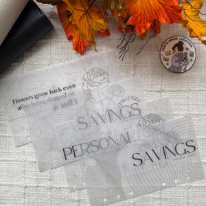 A6 Laminated Vellum Dashboard | Cash Envelope Binder Dashboard | Customizable