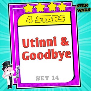 Naklejka Monopoly_Go 4 Star - Utinni & Goodbye - Zestaw 14 Nowość !!!