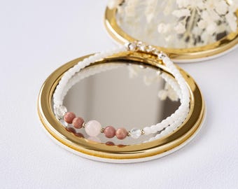 Pregnancy Crystal Bracelet: Rose Quartz, Moonstone & Sterling Silver