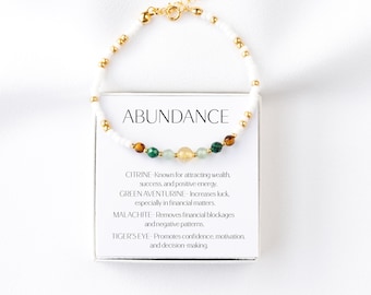Abundance Crystal Bracelet: Citrine, Malachite, Aventurine, Tiger's Eye