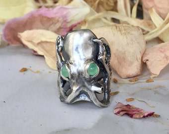 Silber Farbe Anker Octopu Totenkopf Edelstahl Ring Captain Biker Gift für Ihn 