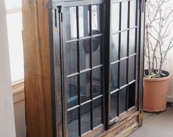 Antique Mahogany Vitrine Cabinet: 19th Century Display with Glass Doors