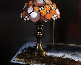 Richard Hoosin Art Nouveau Vintage Tiffany-Style Seashell Table Lamp (Signed)