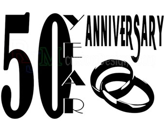 50th Anniversary SVG, Golden Year Design (Digital Download)