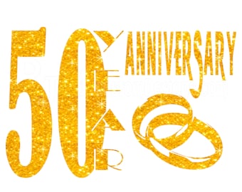 50th Anniversary SVG, Golden Celebration Design (Digital Download)