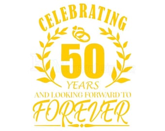 50th Anniversary SVG, PNG Digital Download