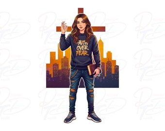 Faith Over Fear PNG | Christian Urban Sublimation (Digital Download)