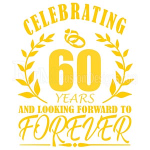 60e anniversaire SVG, 60 ans anniversaire svg, téléchargement numérique | DTF | DTG | Sublimation