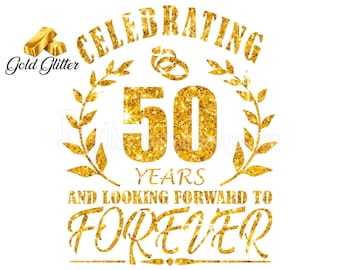 50th Anniversary SVG, Golden Celebration Design (Digital Download)
