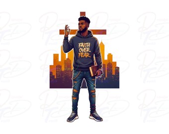 Faith Over Fear PNG | Christian Sublimation Design (Digital Download)