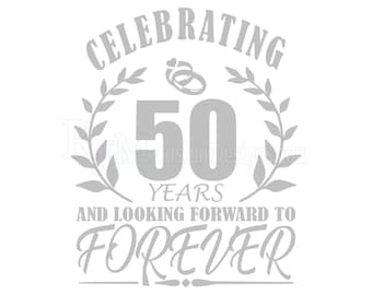50th Anniversary SVG, Celebration Design (Digital Download)