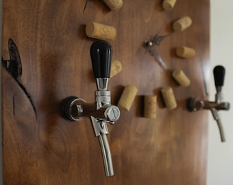 Beer Tap - Knotty Alder - Flush Mount Kegerator Adapter