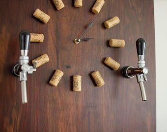 Beer Tap - Walnut - Flush Mount Kegerator Adapter