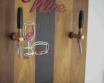 Beer Tap - Two Tone Wood - Flush Mount Kegerator Adapter