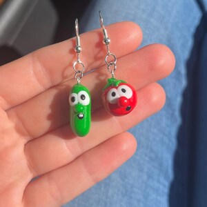 Ensemble de boucles d'oreilles Bob & Larry nostalgie VeggieTales