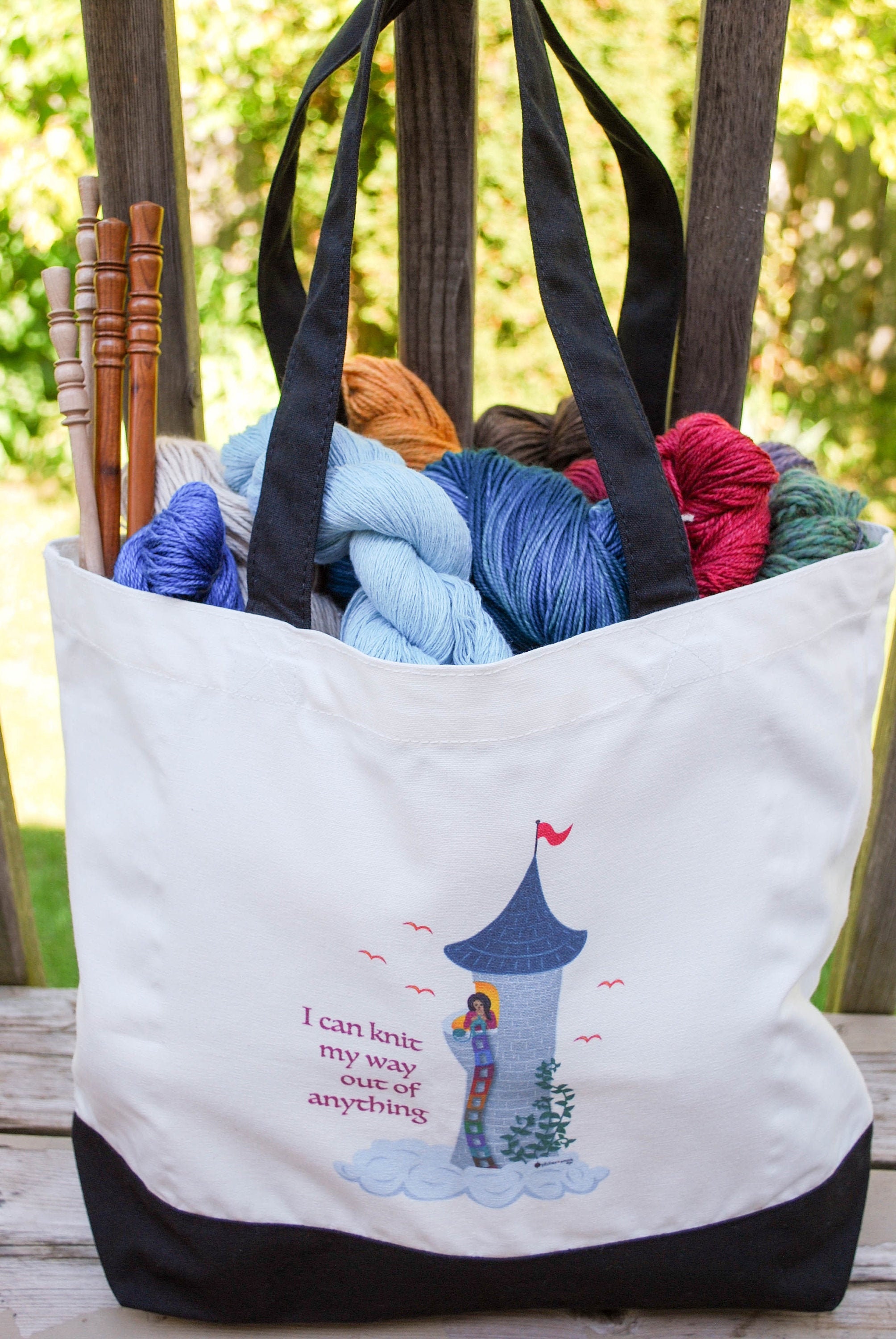 Knitting Tote Bag / Not Yarn / Gifts for Knitters / Crochet / 