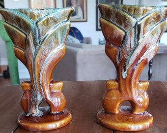 Vintage Drip Glaze Candle Holders