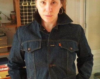 Vintage 70s Levi Blue Jean Jacket/Chore Work Coat/ Tunic