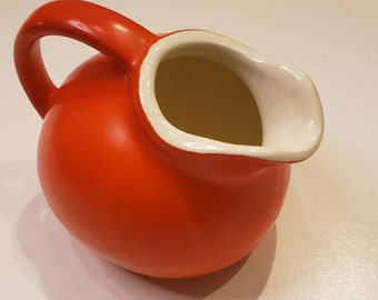 Small Ceramic Red Hall Creamer Small Pitcher Vintage
