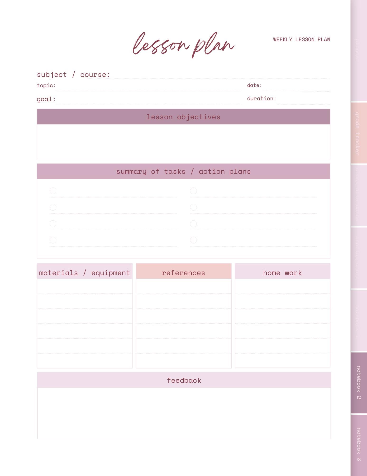 Teacher Planner: Lesson Plans, Assignments, Student Info - Etsy