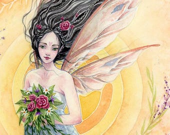 El día - Pintura de acuarela original de la artista Sara Burrier