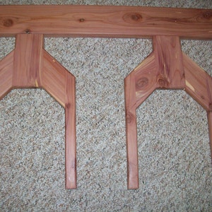 2 Hat Horizontal Western Cowboy Hat Rack . Made of aromatic cedar. Quality Hand Made Craftsmanship.  Excellent for horse trailers.