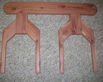 2 Hat Horizontal Western Cowboy Hat Rack . Made of aromatic cedar. Quality Hand Made Craftsmanship.  Excellent for horse trailers.