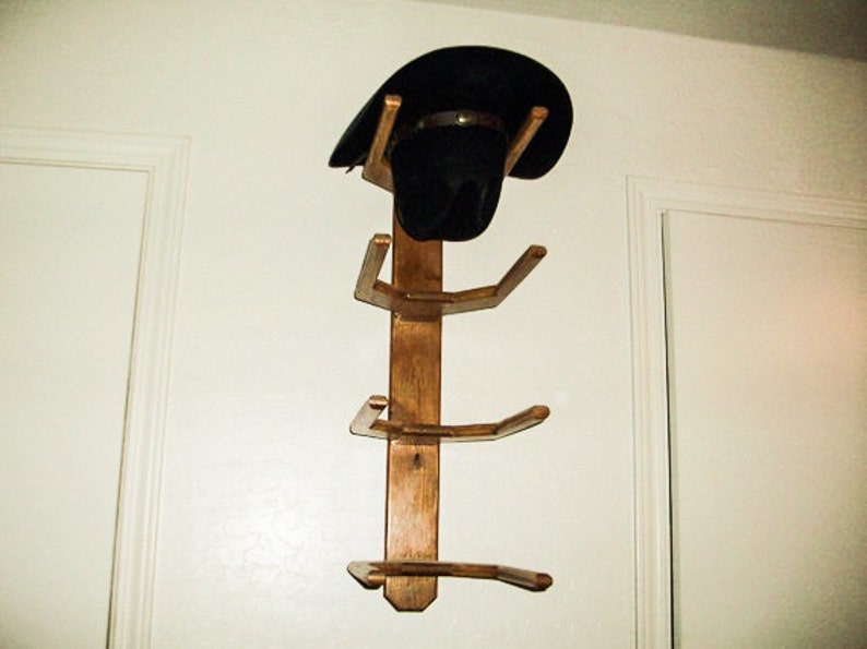 Cowboy Hat Rack Wall Mount for 4 Hats Vertical Mounted Etsy