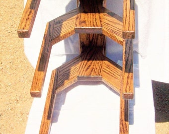 4 Hat Vertical Western Cowboy Hat rack. Vertical wall mount. Made of Oak.    Quality Hand Made Craftsmanship