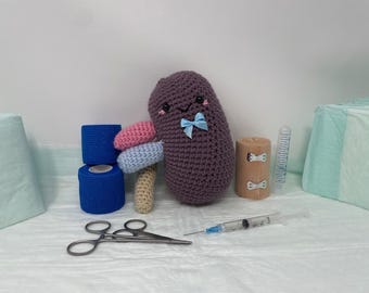Crochet Left Kidney Plushie, Kent  the Kidney