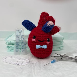 Amigurumi Crochê Coração Anatômico, Henry the Heart