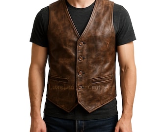 Vintage Outbrook Leather Vest Brown Suede Hook Button Boho Vintage Outbrook Leather Vest Brown Suede Hook Button Boho
