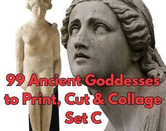 Goddess Printable Images – 99 Ancient and Pagan Clipart, Junk Journal & Collage Art (Digital Download) - Set C