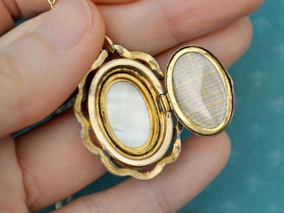 vintage gold plated over 925 sterling silver whit… - image 6