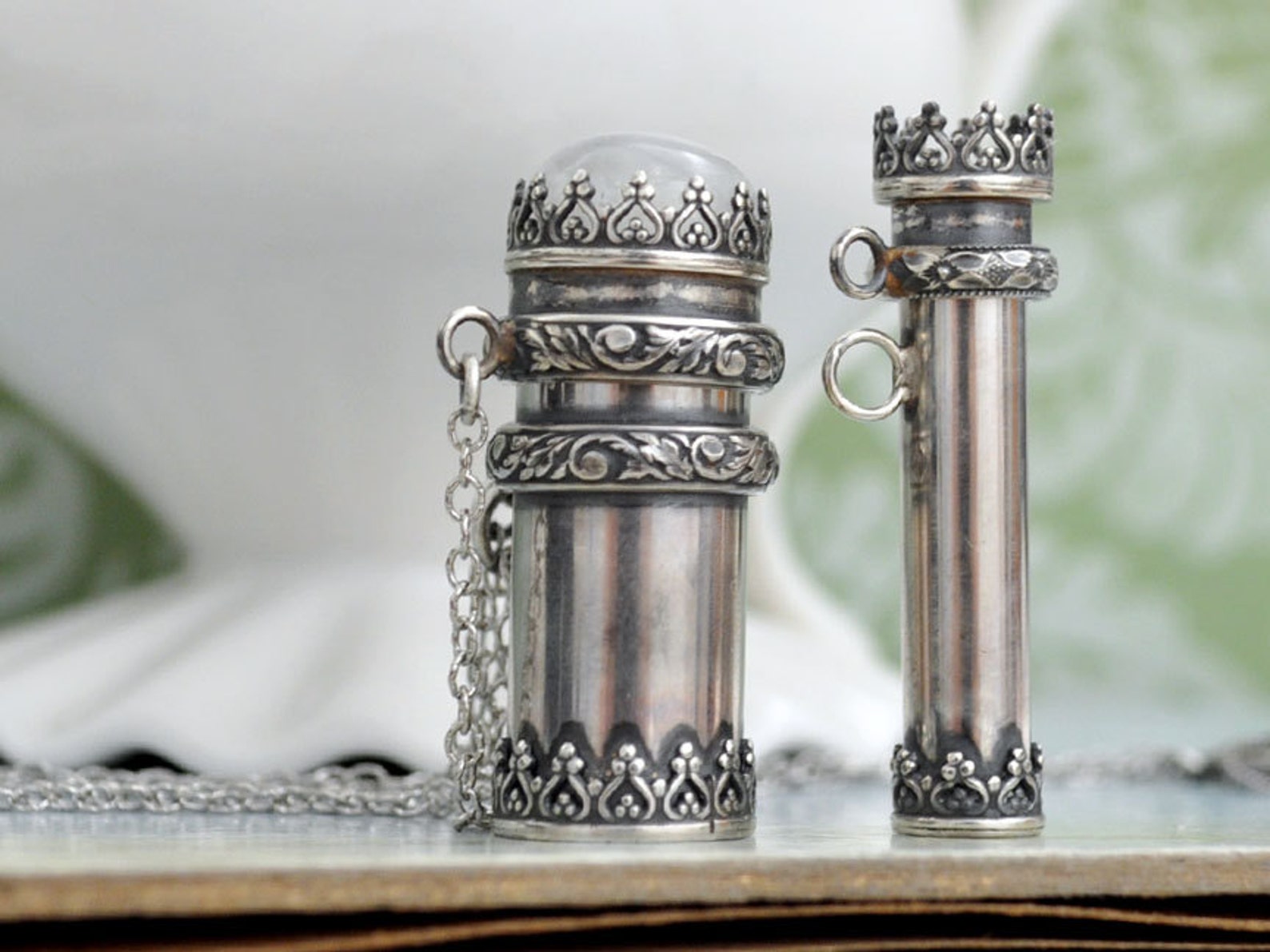 Sterling Silver Container Necklace Pill Box Tube Locket Etsy