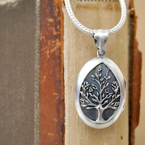 925 Silver Tree Locket Necklace Photo Locket Tree of Life Photo Family ...