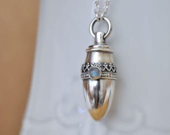 Pendentif Urne En Acier Inoxydable Et Verre - Pour Femmes, Hommes, Animaux - Cadeau Souvenir
