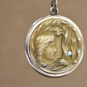 Antique Gold filled Victorian locket with rhinestone anniversary jewelry gift for women photo jewelry gift gift for mom