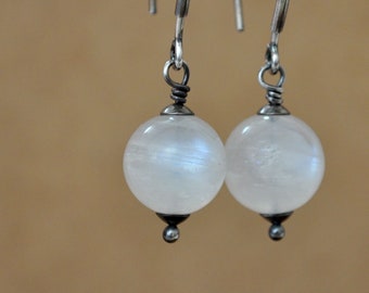 Silver blue moonstone earrings handmade 925 sterling silver long dangler earrings lantern earrings large moonstone beads long earrings