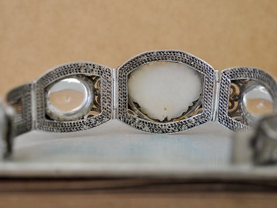 antique filigree jade cuff bracelet, Qing dynasty… - image 8