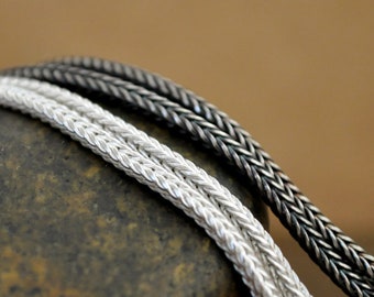 handmade 2MM 925 sterling silver upgrade chain, foxtail chain, wheat chain, 2mm chain made to order long chain