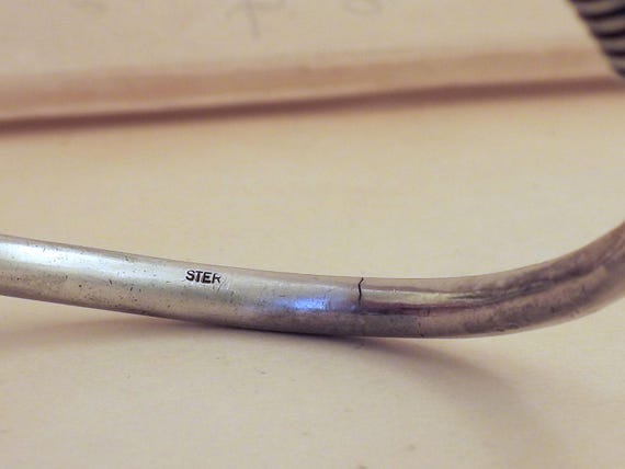 Solid silver double ball cuff bangle bracelet vin… - image 3