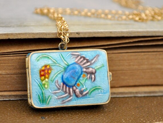 antique 1920s export sterling silver cloisonné loc