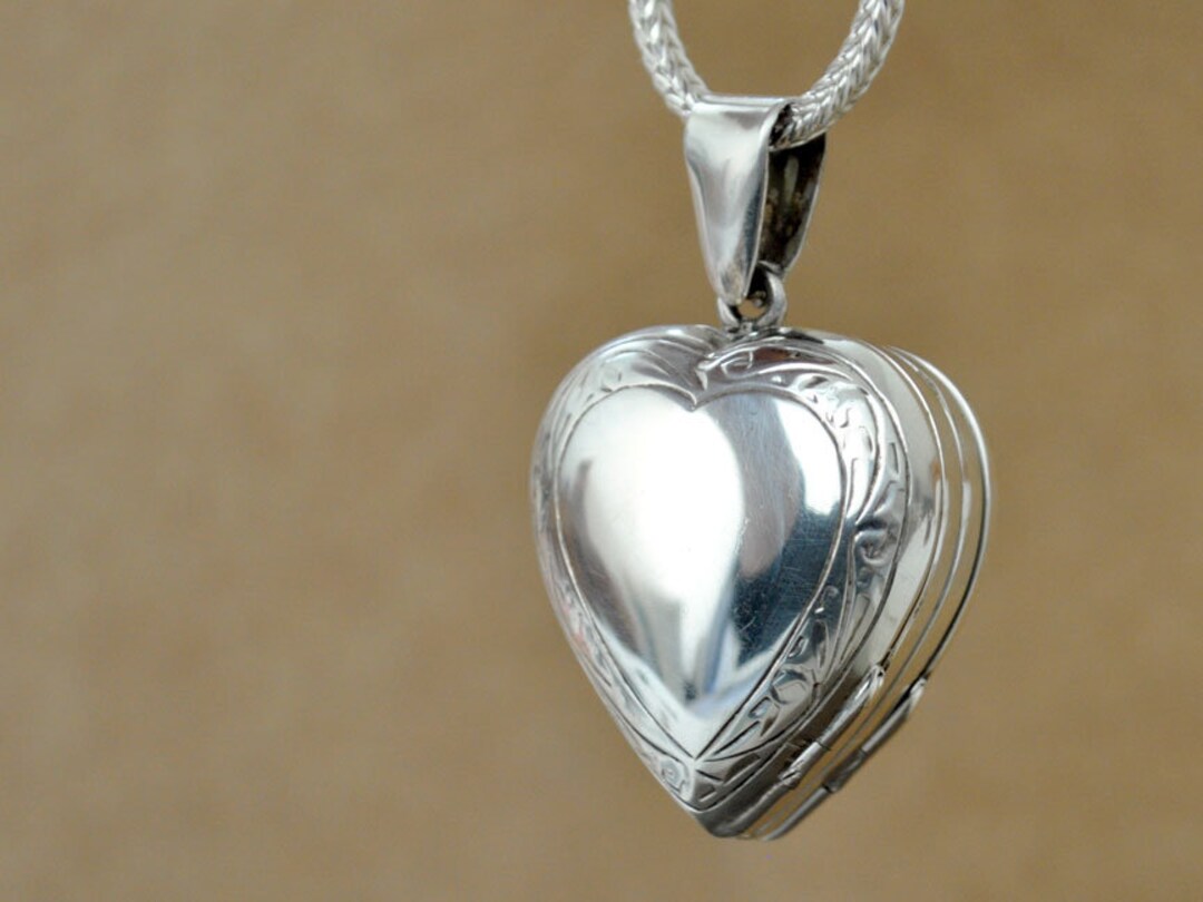 Vintage Silver Heart Locket Folded 4 Pictures Frames Vintage 2000 ...