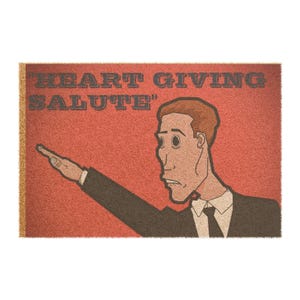 Elons Heart Giving Salute Doormat, Funny Entry Rug, Unique Home Decor, Gift for New Home, Quirky Welcome Mat, Funny Housewarming Gift