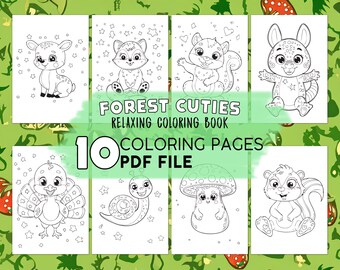 Forest Cuties: schattige harige bospersonages in een ontspannend kleurboek van Austin Ryan